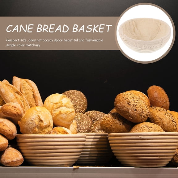 ETEREAUTY Beige Rattan Bread Basket for Artisan Bread Making, Woven Storage Basket for Kitchen and Home