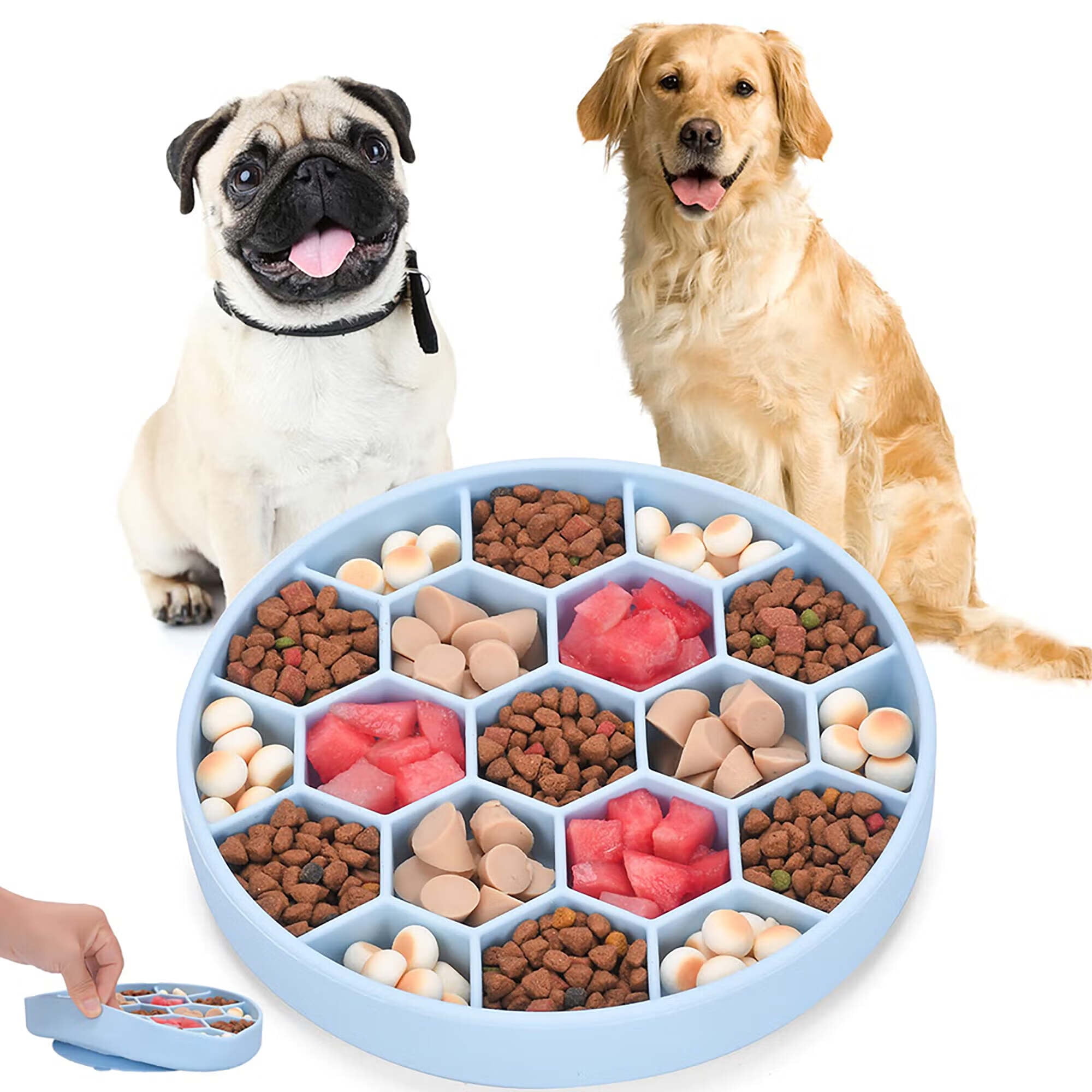 ROFTEK Slow Feeding Bowl,Slow Feeder Dog Bowls,Puzzle Feeder Bloat Stop to  Slow Down Eating,Pet Slower Food Feeding Dishes for Medium Small Breed 