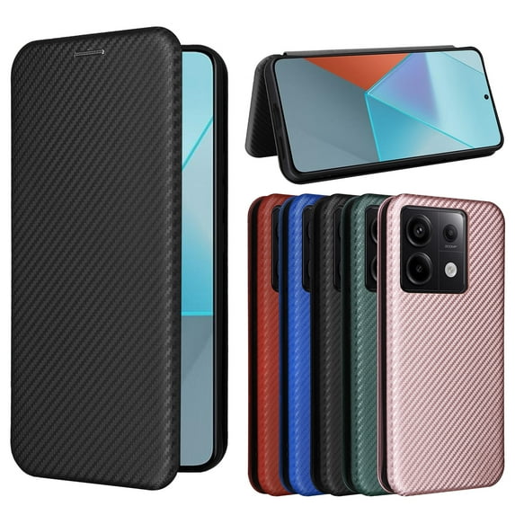ETFAST Carbon Fiber Leather Wallet Phone Case For Redmi Note 13 Pro Plus Note 12 Pro Note 11 Pro Note10 Note9 Leather Phone case