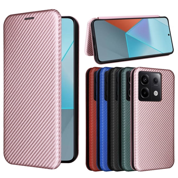 ETFAST Carbon Fiber Leather Wallet Phone Case For Redmi Note 13 Pro Plus Note 12 Pro Note 11 Pro Note10 Note9 Leather Phone case