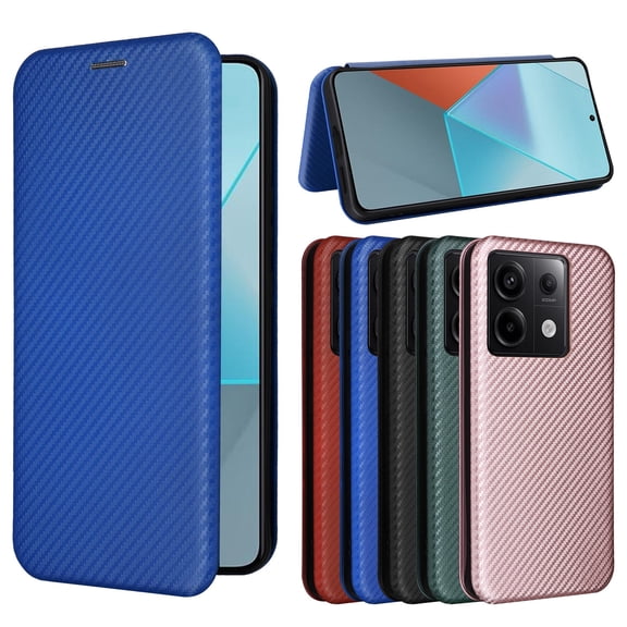 ETFAST Carbon Fiber Leather Wallet Phone Case For Redmi Note 13 Pro Plus Note 12 Pro Note 11 Pro Note10 Note9 Leather Phone case