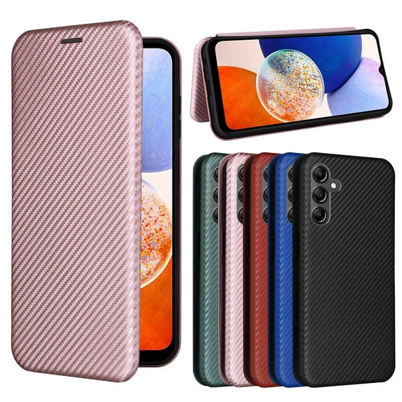 ETFAST Carbon Fiber Leather Wallet Phone Case For Samsung Galaxy A55 A25 A15 A05 A05S A54 A34 A24 A14 A73 A53 A33 A23 A72 A52 A42 A32 A22 A12 A71 A51 A41 A31 A21 Leather Phone case