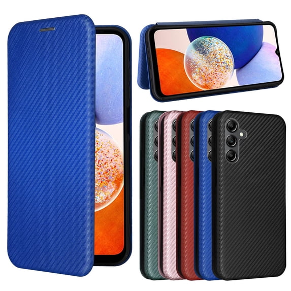 ETFAST Carbon Fiber Leather Wallet Phone Case For Samsung Galaxy S24 Ultra S24Plus S23 Ultra S23Plus S23FE S22 Ultra S21 Ultra S20 S10 Leather Phone case