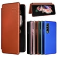 thumbnail image 1 of ETFAST Carbon Fiber Leather Wallet Phone Case For Samsung Galaxy Z Fold 5 Fold4 Fold3 Leather Phone case, 1 of 9