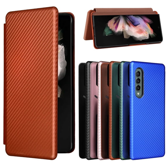 ETFAST Carbon Fiber Leather Wallet Phone Case For Samsung Galaxy Z Fold 5 Fold4 Fold3 Leather Phone case