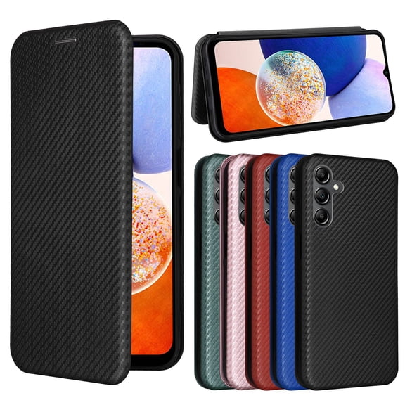 ETFAST Carbon Fiber Leather Wallet Phone Case For Samsung Galaxy A55 A25 A15 A05 A05S A54 A34 A24 A14 A73 A53 A33 A23 A72 A52 A42 A32 A22 A12 A71 A51 A41 A31 A21 Leather Phone case