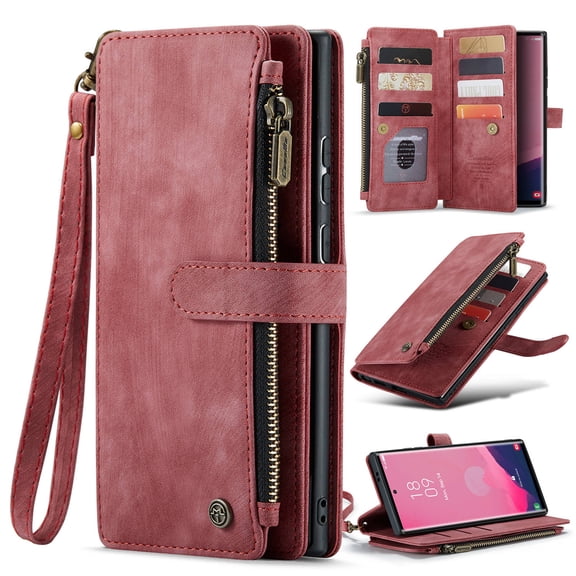 ETFAST Leather Phone Case Wallet With Card Holder Zipper For Samsung Galaxy Note 20 Ultra Note 10 Plus High Quality Leather Phone Case For Samsung Galaxy Note