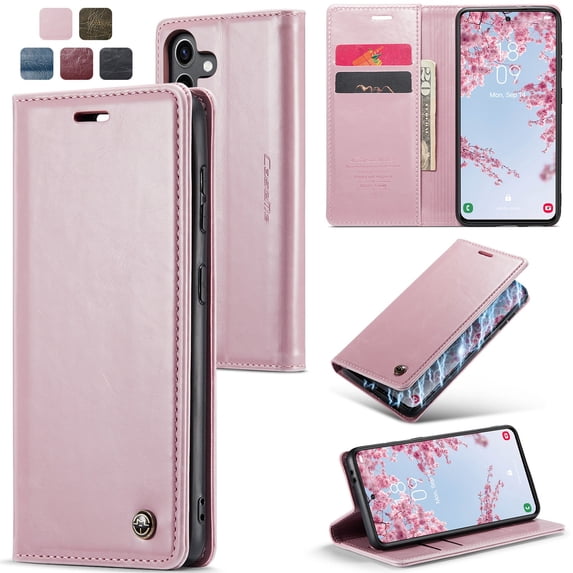 ETFAST Leather Phone Case Wallet With Card Holder Zipper For Samsung Galaxy S24 Ultra S23 FE S22 Ultra S21 FE S20 S10 S9 High Quality Leather Phone Case