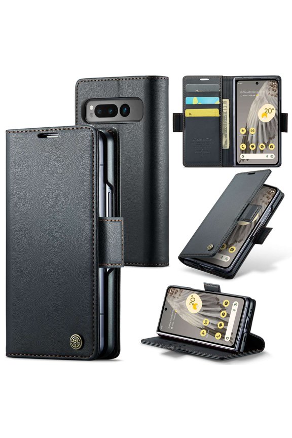 Leather Phone Case Wallet With Card Holder Zipper For Google Pixel Fold High Quality Leather Phone Case