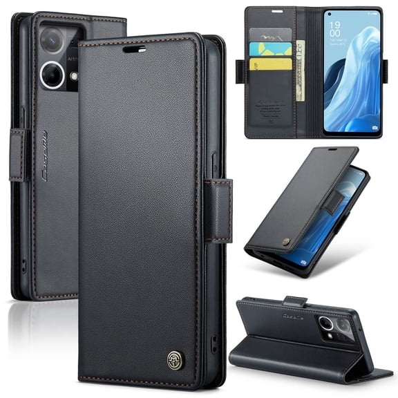 ETFAST Leather Phone Case Wallet With Card Holder Zipper For OPPO F21 Pro 4G High Quality Leather Phone Case