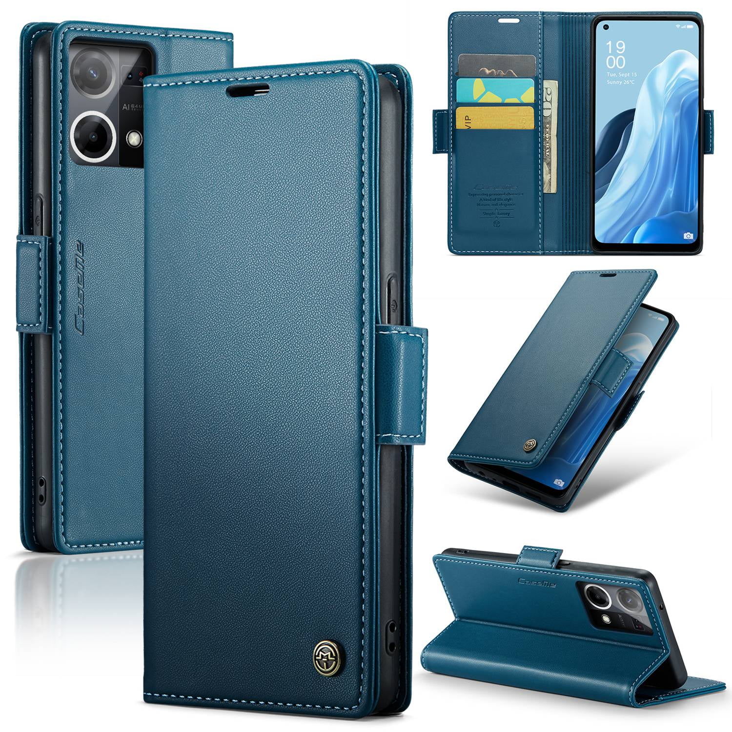 ETFAST Leather Phone Case Wallet With Card Holder Zipper For OPPO Reno 8 4G High Quality Leather Phone Case