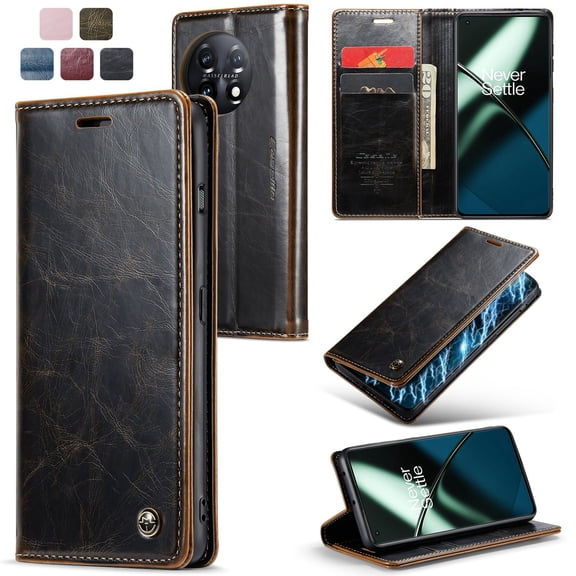 ETFAST Leather Phone Case Wallet With Card Holder Zipper For OnePlus 11 High Quality Leather Phone Case