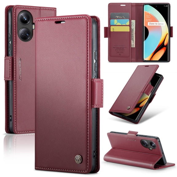 ETFAST Leather Phone Case Wallet With Card Holder Zipper For Realme 10 Pro Plus High Quality Leather Phone Case