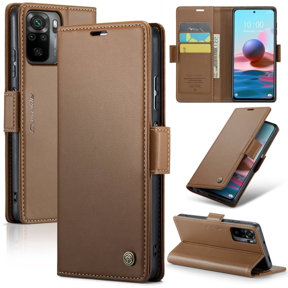 ETFAST Leather Phone Case Wallet With Card Holder Zipper For Redmi Note 10 10S High Quality Leather Phone Case