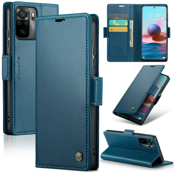 ETFAST Leather Phone Case Wallet With Card Holder Zipper For Redmi Note 10 10S High Quality Leather Phone Case