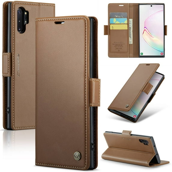 ETFAST Leather Phone Case Wallet With Card Holder Zipper For Samsung Galaxy Note10 Plus High Quality Leather Phone Case