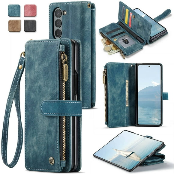 ETFAST Leather Phone Case Wallet With Card Holder Zipper For Samsung Galaxy Z Fold 6 High Quality Leather Phone Case For Samsung Galaxy Z Fold 6 Fold5 Fold4  Fold3