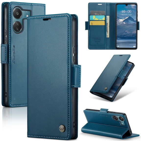 ETFAST Leather Phone Case Wallet With Card Holder Zipper For Xiaomi Poco C65 4G High Quality Leather Phone Case