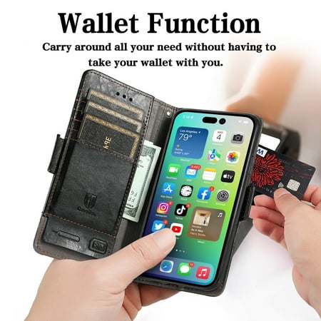 ETFAST Leather Wallet Phone Case For Xiaomi Poco F6 Pro Quality Leather Phone Case With Card Holder Zipper