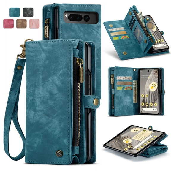 ETFAST Leather Wallet With Card Holder Zipper Phone Case For Google Pixel Fold High Quality Leather Phone Case