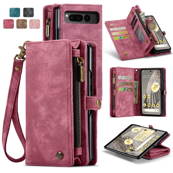 ETFAST Leather Wallet With Card Holder Zipper Phone Case For Google Pixel Fold High Quality Leather Phone Case