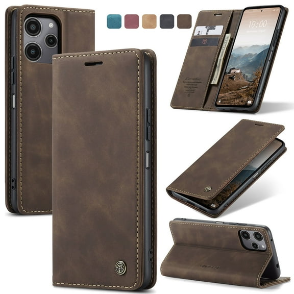 ETFAST Leather Wallet With Card Holder Zipper Phone Case For Redmi 12 High Quality Leather Phone Case