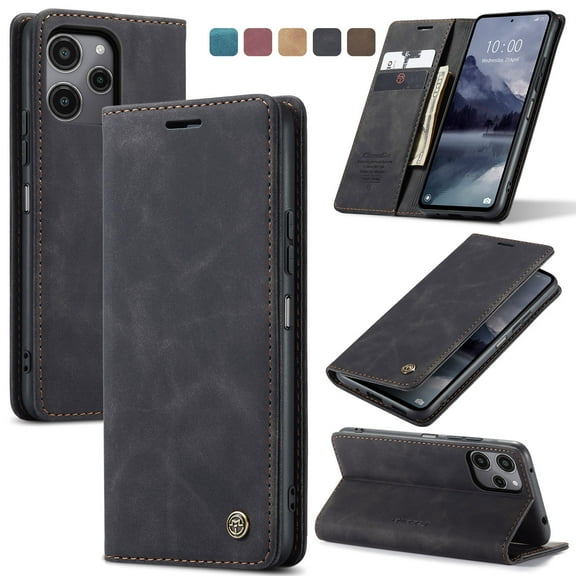 ETFAST Leather Wallet With Card Holder Zipper Phone Case For Redmi 12 High Quality Leather Phone Case