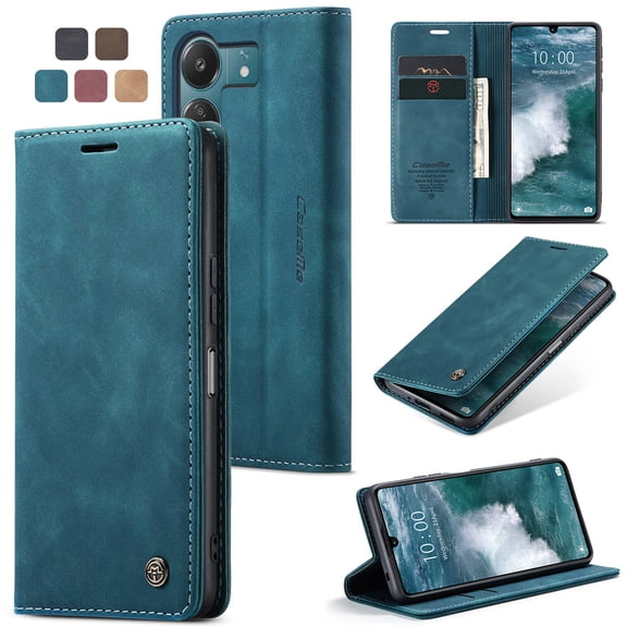 ETFAST Leather Wallet With Card Holder Zipper Phone Case For Redmi 13 13C High Quality Leather Phone Case