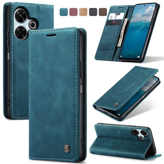 ETFAST Leather Wallet With Card Holder Zipper Phone Case For Redmi 13 13C High Quality Leather Phone Case