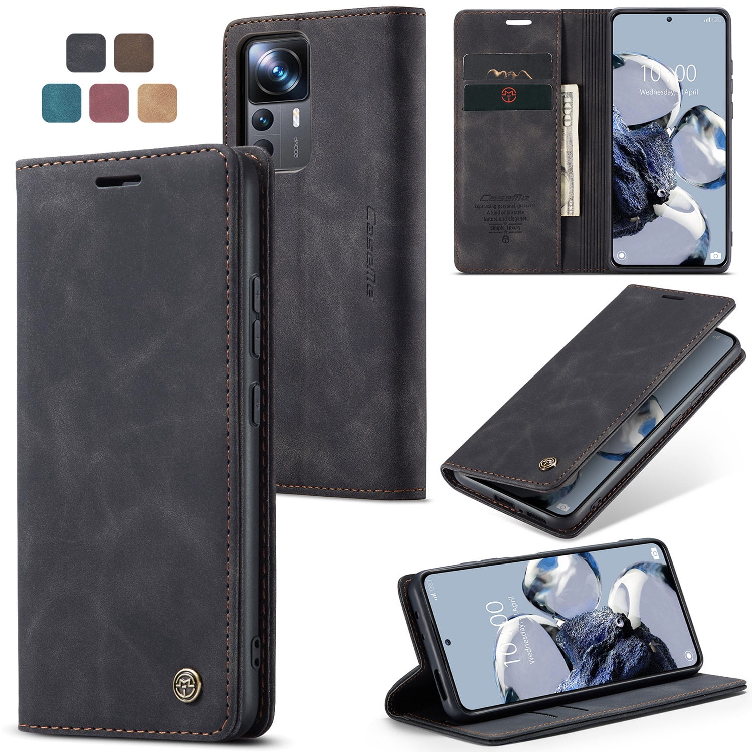 ETFAST Leather Wallet With Card Holder Zipper Phone Case For Redmi K50 Ultra High Quality Leather Phone Case