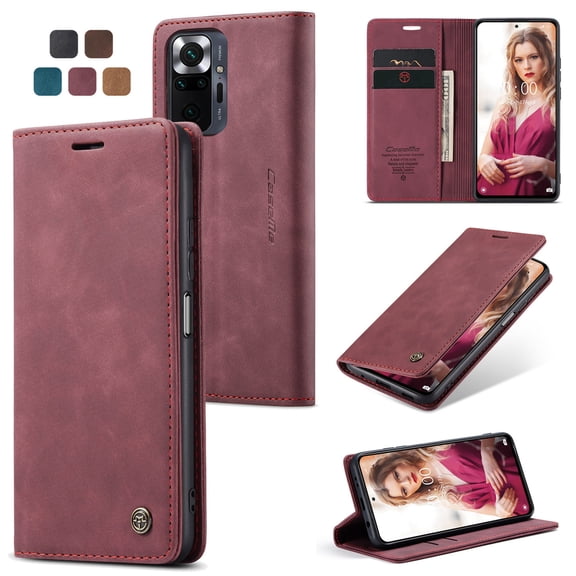 ETFAST Leather Wallet With Card Holder Zipper Phone Case For Redmi Note 10 Pro Max High Quality Leather Phone Case