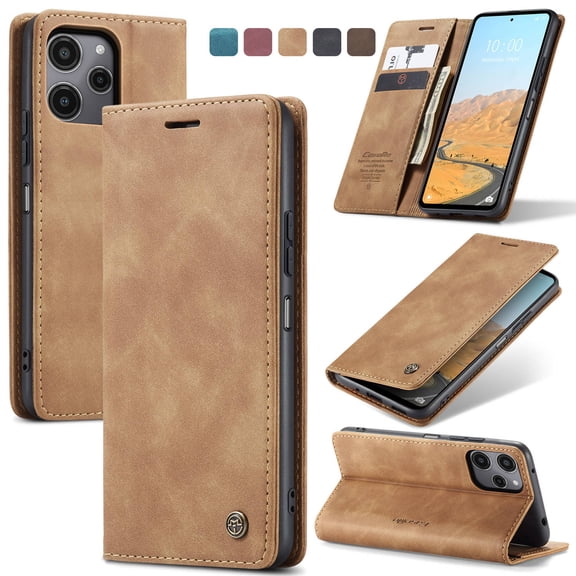 ETFAST Leather Wallet With Card Holder Zipper Phone Case For Redmi Note 12R High Quality Leather Phone Case