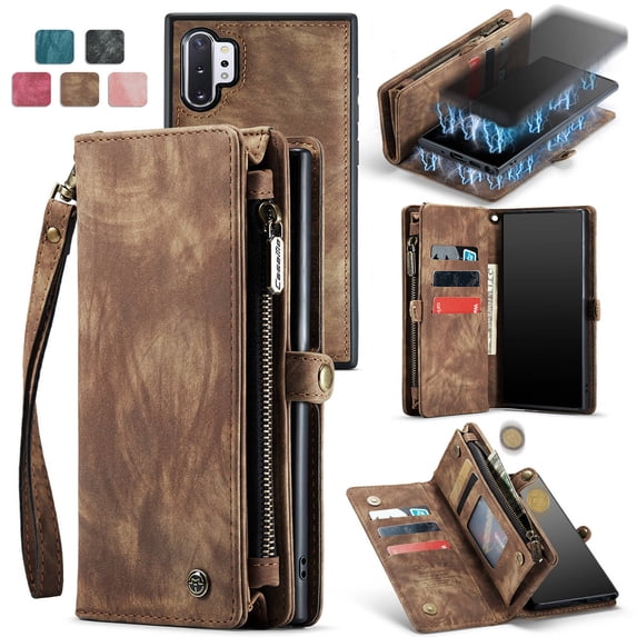 ETFAST Leather Wallet With Card Holder Zipper Phone Case For Samsung Galaxy Note 10 Plus High Quality Leather Phone Case