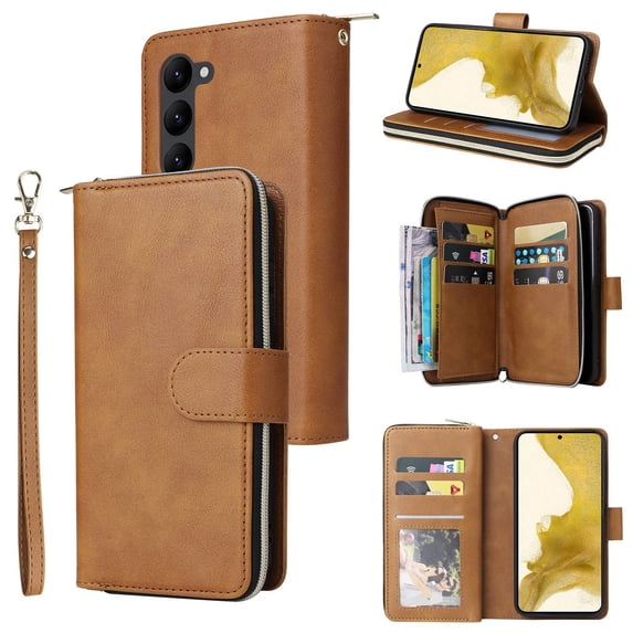 ETFAST Wallet Card Zipper Flip Leather Case For Samsung Galaxy S24 Ultra S24 Plus S23Ultra S23Plus S23FE S22 Ultra S21 Ultra S21FE S20 Ultra S20FE S10 S9 S8 Phone Case