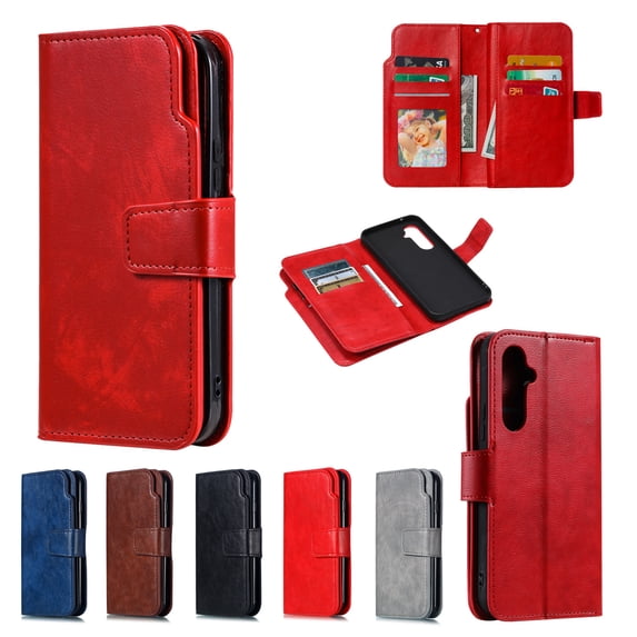 ETFAST Wallet Flip Leather Case For Samsung Galaxy S24 Ultra S24Plus SS3 Ultra S23FE S22 Ultra S21 S21FE S20 S10 Phone Case