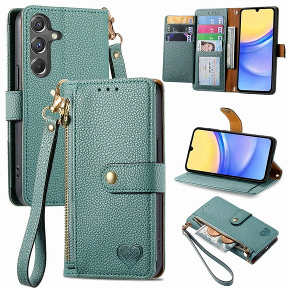 ETFAST Wallet Leather Phone Case For Samsung Galaxy A54 A34 A24 A14 Multi Card Zipper Phone case