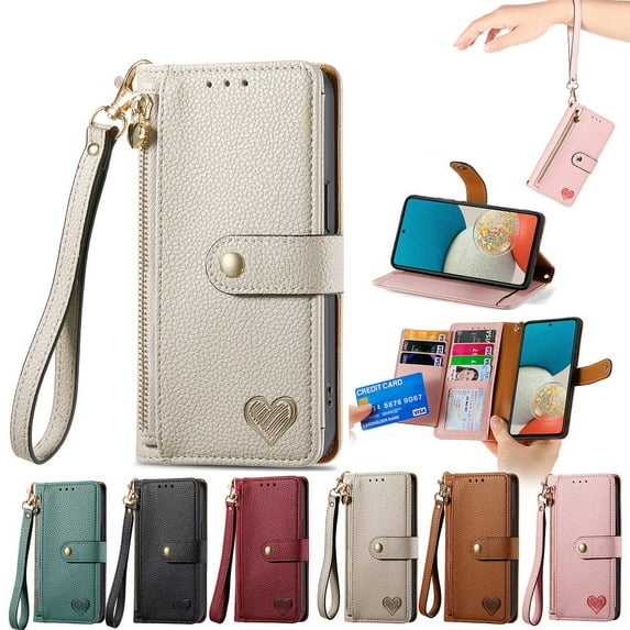 ETFAST Wallet Leather Phone Case For Samsung Galaxy AA52 A42 A32 A22 A12 Multi Card Zipper Phone case