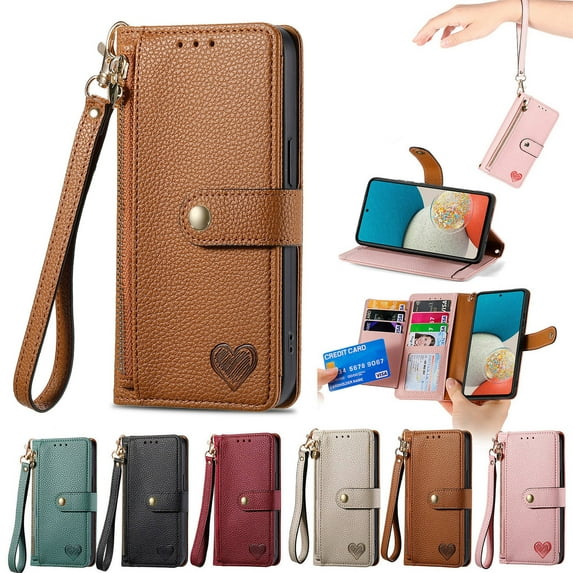 ETFAST Wallet Leather Phone Case For Samsung Galaxy AA52 A42 A32 A22 A12 Multi Card Zipper Phone case