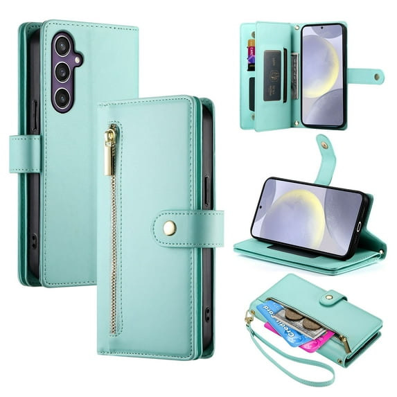 ETFAST Wallet Leather Phone Case For Samsung Galaxy S24 Ultra S24Plus S24FE Multi Card Zipper Phone case