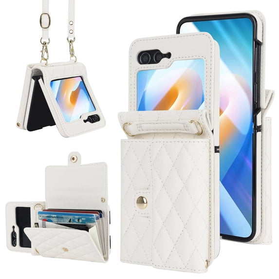 ETFAST Wallet Leather Phone Case For Samsung Galaxy Z Flip 6 Flip5 Multi Card Zipper Phone case