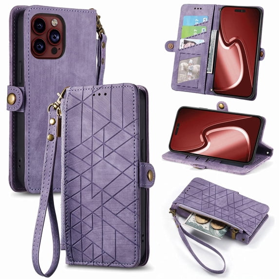 ETFAST Wallet Leather Phone Case For iPhone 16 Pro Max 15 Pro Max 15Plus 14ProMax 13 12 11 X XR XsMax Multi Card Zipper Phone case