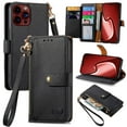 thumbnail image 1 of ETFAST Wallet Leather Phone Case For iPhone 16 Pro Max 15 Pro Max  15Plus 14ProMax 13 12 11 X XR XsMax Multi Card Zipper Phone case, 1 of 10