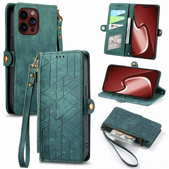 ETFAST Wallet Leather Phone Case For iPhone 16 Pro Max 15 Pro Max 15Plus 14ProMax 13 12 11 X XR XsMax Multi Card Zipper Phone case