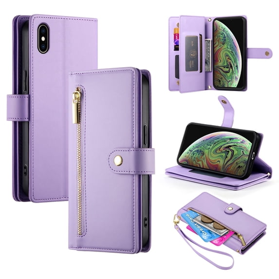 ETFAST Wallet Leather Phone Case For iPhone Xs Max X XS XR Multi Card Zipper Phone case