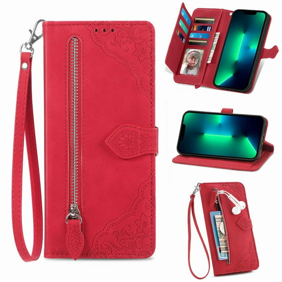 ETFAST Wallet Multi Card Slot Flip Zipper Leather Case For Realme C67 C65 C55 C53 C51 C35 C33 C30S C21Y C25Y C21 C15 C12 C25S V30T V30 V25 V20 V15 Phone case