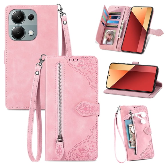 ETFAST Wallet Multi Card Slot Flip Zipper Leather Case For Redmi 13C 12C 11A 10 C 10A 9A 9C 9i Redmi 12 A1 Plus 11Prime A1 A2 A3 Turbo3 Leather Phone case
