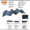 thumbnail image 1 of ETFE 50W Portable Foldable Solar Panels Charger, 25% Conversion Rate, IP68 Waterproof for Small Power Station Outdoor Camping RV Trip, 1 of 7