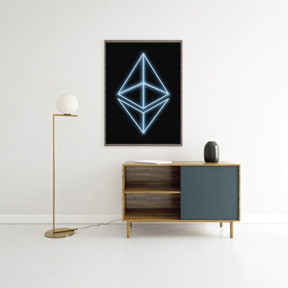 ETH Ethereum Neon Sign Art Decorative Wall Art Poster , Poster Print Only