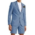 thumbnail image 1 of ETHAN 2 Piece Slim Fit Suits for Men Two Button Shorts Suit Casual Prom Summer Beach Wedding for Juniors 3XL, 1 of 10