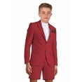 thumbnail image 1 of ETHAN 2 Piece Suits for Juniors Slim Fit Casual Beach Wedding Summer Grooms GroomsBoys Blazer Pants Suit Red 16 Years, 1 of 6